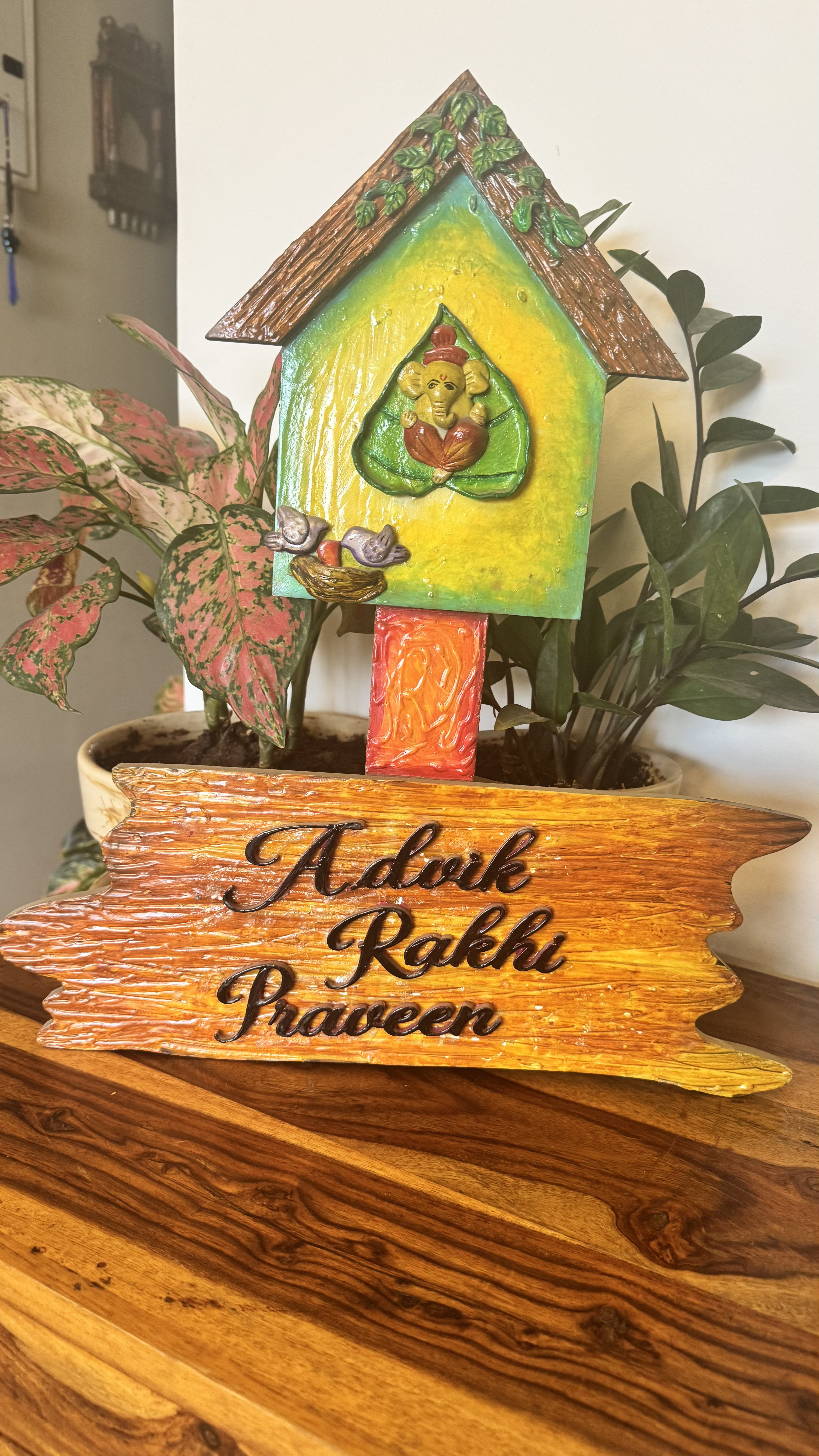 Ganesha Hut Shape Name Plate